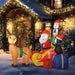 6ft Inflatable Santa Sleigh with Reindeer and Penguin | LEDs and Blower OUTSUNNY - Little and Giant Explorers Outsunny
