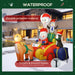 6ft Inflatable Santa Sleigh with Reindeer and Penguin | LEDs and Blower OUTSUNNY - Little and Giant Explorers Outsunny