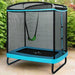 6FT Kids Trampoline with Swing and Enclosure Safety Net in Blue - Little and Giant Explorers Costway