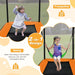 6FT Kids Trampoline with Swing and Enclosure Safety Net in Orange - Little and Giant Explorers Costway