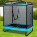 6FT Kids Trampoline with Swing and Enclosure Safety Net in Blue - Little and Giant Explorers Costway