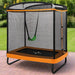 6FT Kids Trampoline with Swing and Enclosure Safety Net in Orange - Little and Giant Explorers Costway