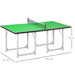 6FT Mini Table Tennis and Ping Pong Folding Table with Net in Green - Little and Giant Explorers HOMCOM