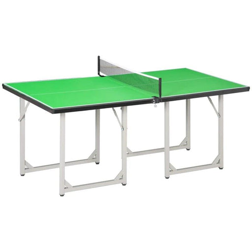 6FT Mini Table Tennis and Ping Pong Folding Table with Net in Green - Little and Giant Explorers HOMCOM