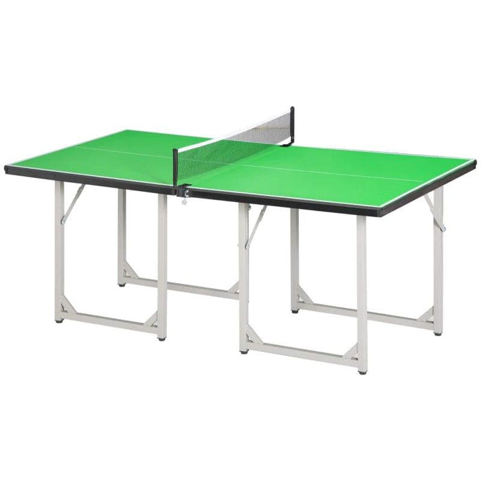 6FT Mini Table Tennis and Ping Pong Folding Table with Net in Green - Little and Giant Explorers HOMCOM