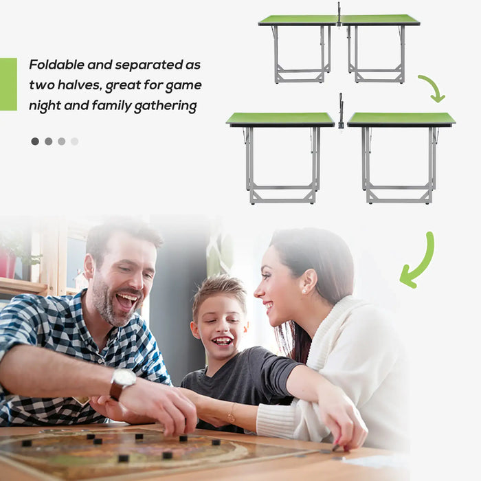 6FT Mini Table Tennis Table | Split Table Functionality for Compact Space Entertainment - Little and Giant Explorers HOMCOM