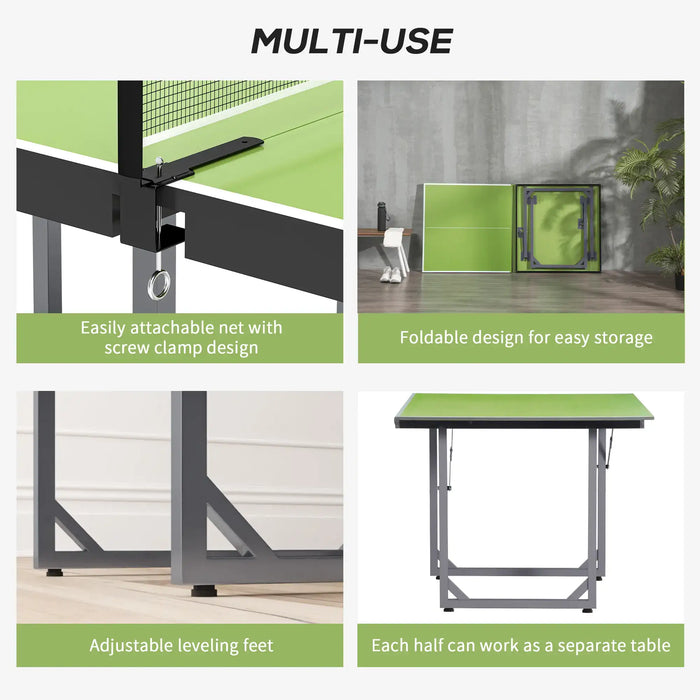 6FT Mini Table Tennis Table | Split Table Functionality for Compact Space Entertainment - Little and Giant Explorers HOMCOM