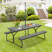 6ft Outdoor Picnic Table and Bench Set – Grey and Black | Heavy-Duty Dining Table COSTWAY - Little and Giant Explorers Costway