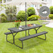 6ft Outdoor Picnic Table and Bench Set – Grey and Black | Heavy-Duty Dining Table COSTWAY - Little and Giant Explorers Costway