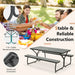 6ft Outdoor Picnic Table and Bench Set – Grey and Black | Heavy-Duty Dining Table COSTWAY - Little and Giant Explorers Costway