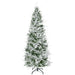 6FT Pencil Snow Flocked Artificial Christmas Tree with Realistic Cypress Branches - Little and Giant Explorers HOMCOM