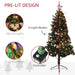 6FT Pre-Lit and Decorated Christmas Tree | Red and Green - Little and Giant Explorers HOMCOM