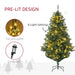 6ft Pre-Lit Artificial Christmas Tree | Warm White LEDs and ‘Merry Christmas’ Banner HOMCOM - Little and Giant Explorers HOMCOM