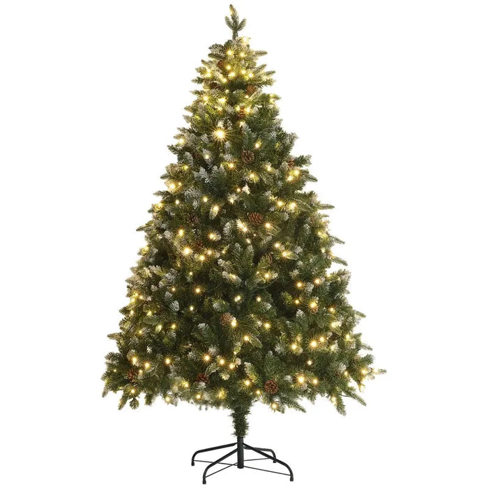 6FT Pre-lit Artificial Christmas Tree with Dual Colour LED Light - Little and Giant Explorers HOMCOM