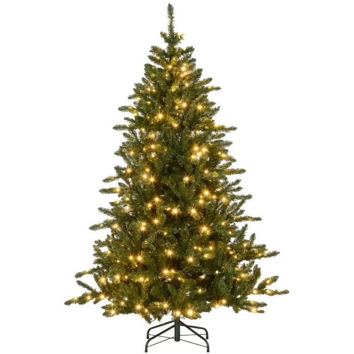 6FT Pre-lit Artificial Christmas Tree with Warm White LED Lights and 872 Tips - Little and Giant Explorers HOMCOM