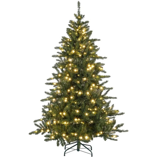 6FT Pre-lit Artificial Christmas Tree with Warm White LED Lights and 872 Tips - Little and Giant Explorers HOMCOM