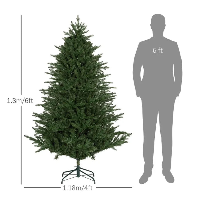 6FT Pre-Lit LED Lights Artificial Christmas Tree - Little and Giant Explorers HOMCOM