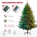 6ft Pre-Lit LED Lights Artificial Christmas Tree | Realistic Hinged Xmas Tree with Metal Base HOMCOM - Little and Giant Explorers HOMCOM