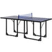 Blue 6ft professional table tennis table with net, split design, foldable black legs