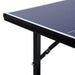 Blue 6ft professional table tennis table with sturdy black metal legs