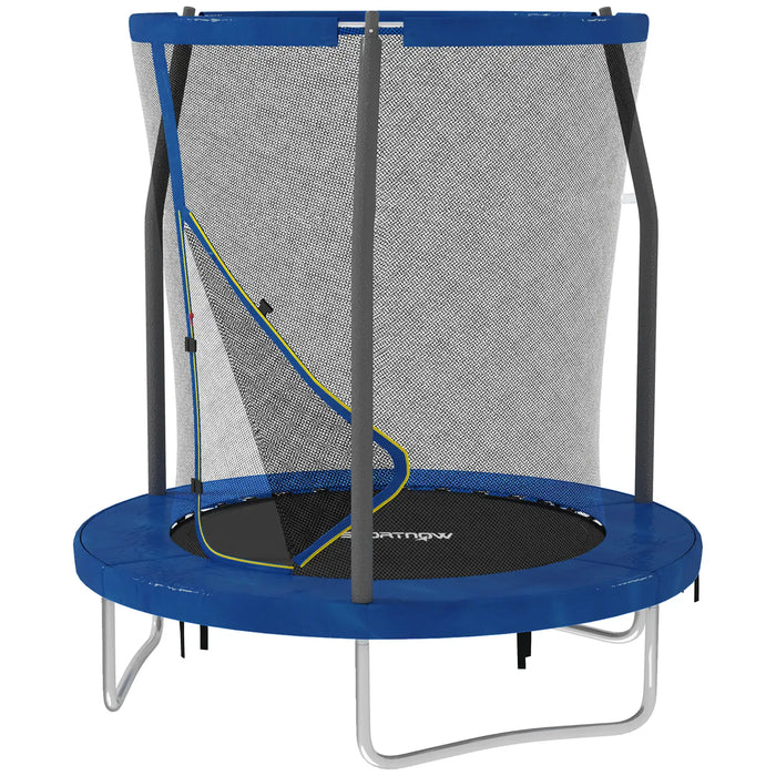 6FT Outdoor Trampoline with Safety Net | Blue and Black - Little and Giant Explorers SPORTNOW