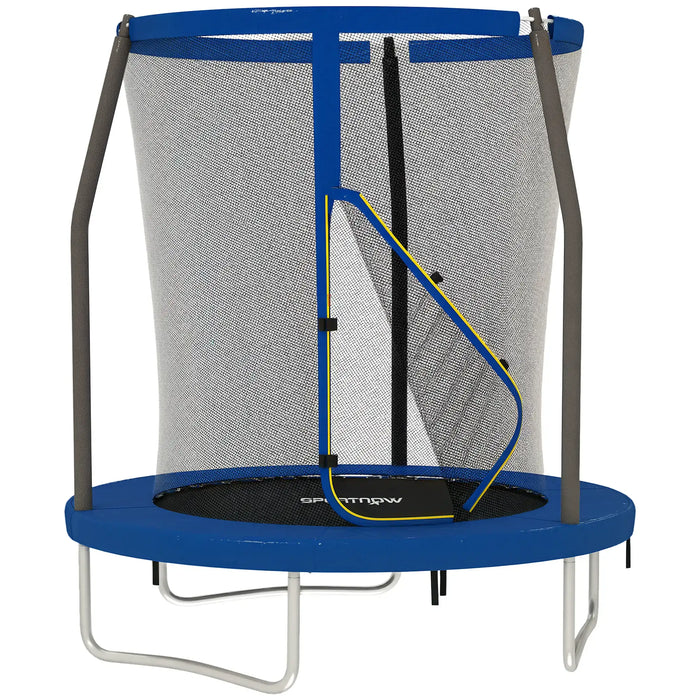 6FT Outdoor Trampoline with Safety Net | Blue and Black - Little and Giant Explorers SPORTNOW