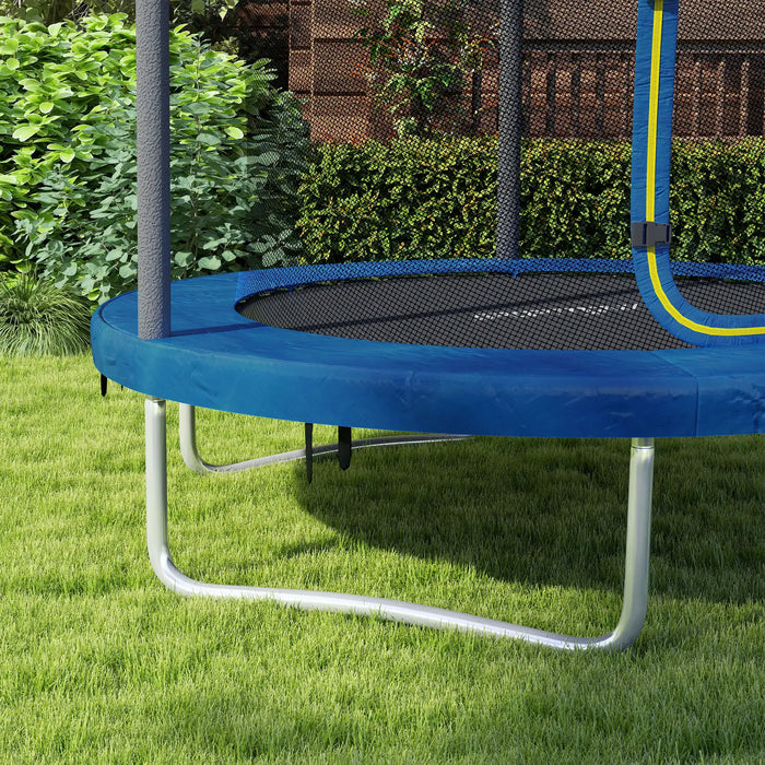 6FT Outdoor Trampoline with Safety Net | Blue and Black - Little and Giant Explorers SPORTNOW