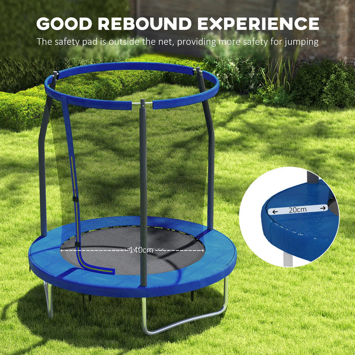 6FT Outdoor Trampoline with Safety Net | Blue and Black - Little and Giant Explorers SPORTNOW