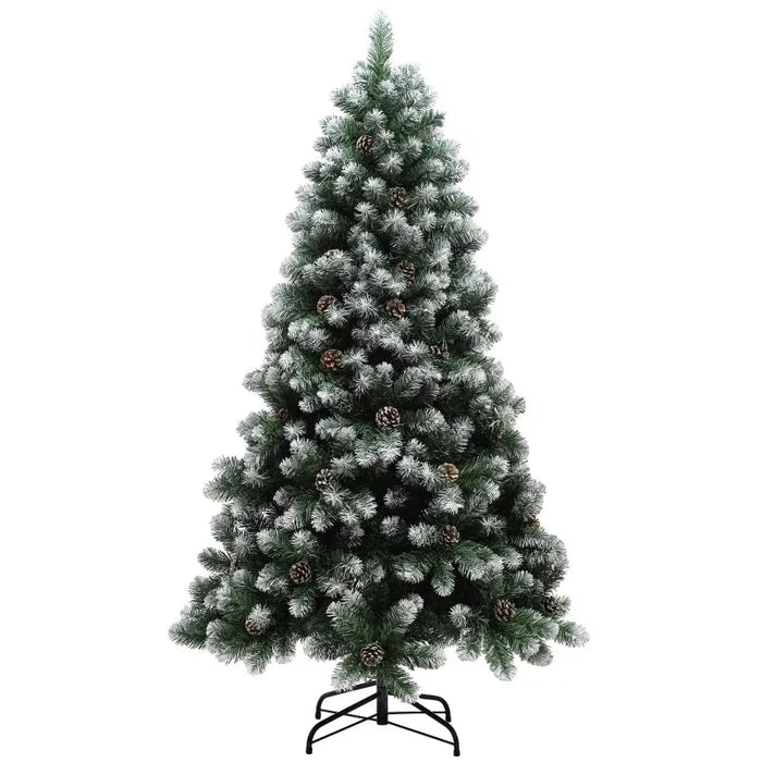 6FT Snow-Dipped Artificial Pine Christmas Tree - Little and Giant Explorers HOMCOM