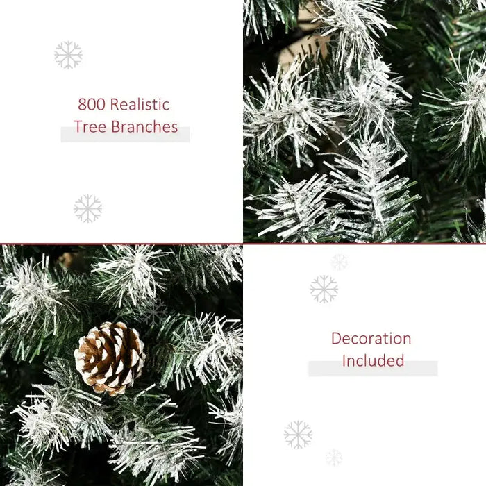 6FT Artificial Christmas Tree with Pine Cones - Little and Giant Explorers HOMCOM