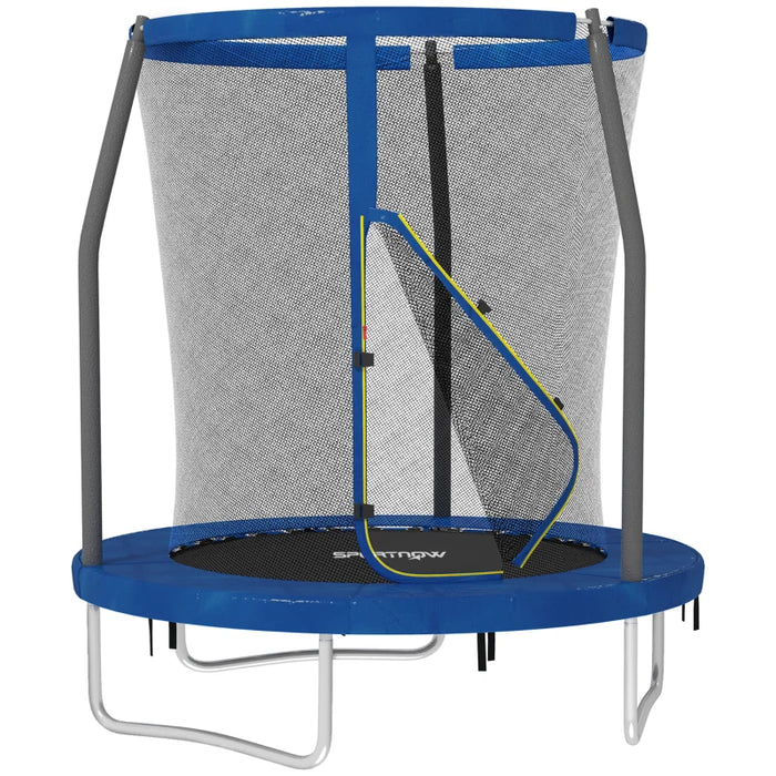 6FT Trampoline with Safety Enclosure Net and Steel Frame in Blue - Little and Giant Explorers SPORTNOW