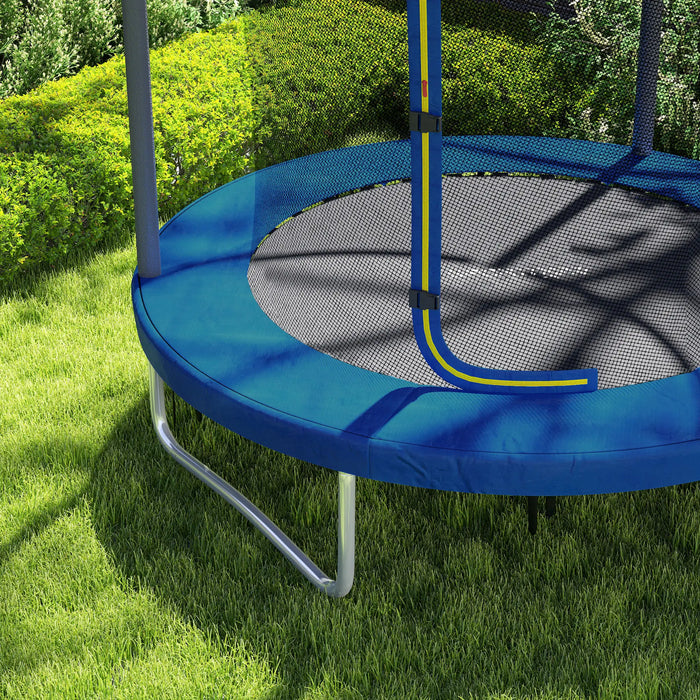 6FT Trampoline with Safety Enclosure Net and Steel Frame in Blue - Little and Giant Explorers SPORTNOW