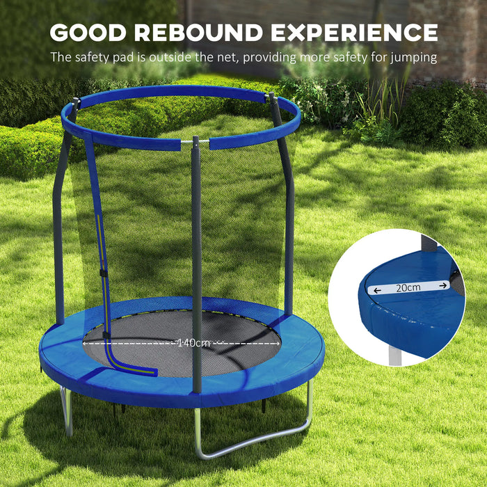 6FT Trampoline with Safety Enclosure Net and Steel Frame in Blue - Little and Giant Explorers SPORTNOW