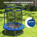 6FT Trampoline with Safety Enclosure Net and Steel Frame in Blue - Little and Giant Explorers SPORTNOW