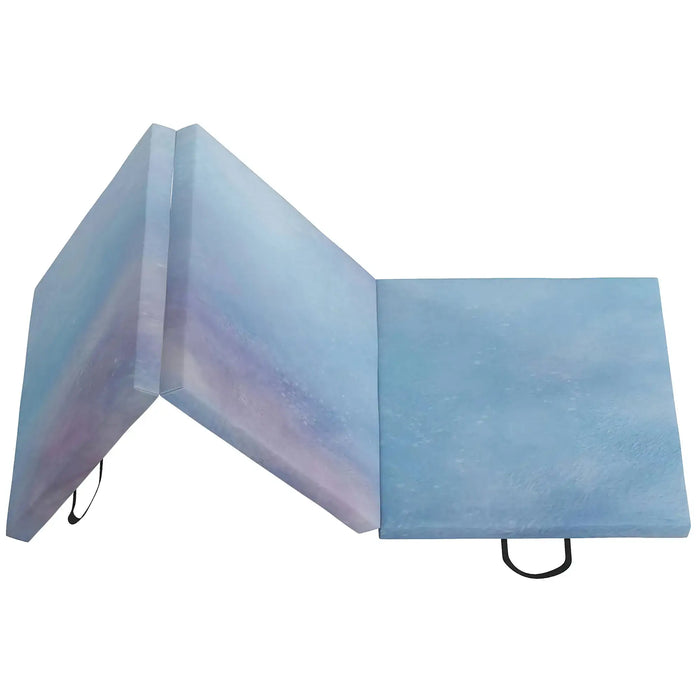 6FT Foldable Gymnastics Mat | Tri-Fold in Sky Blue - Little and Giant Explorers HOMCOM