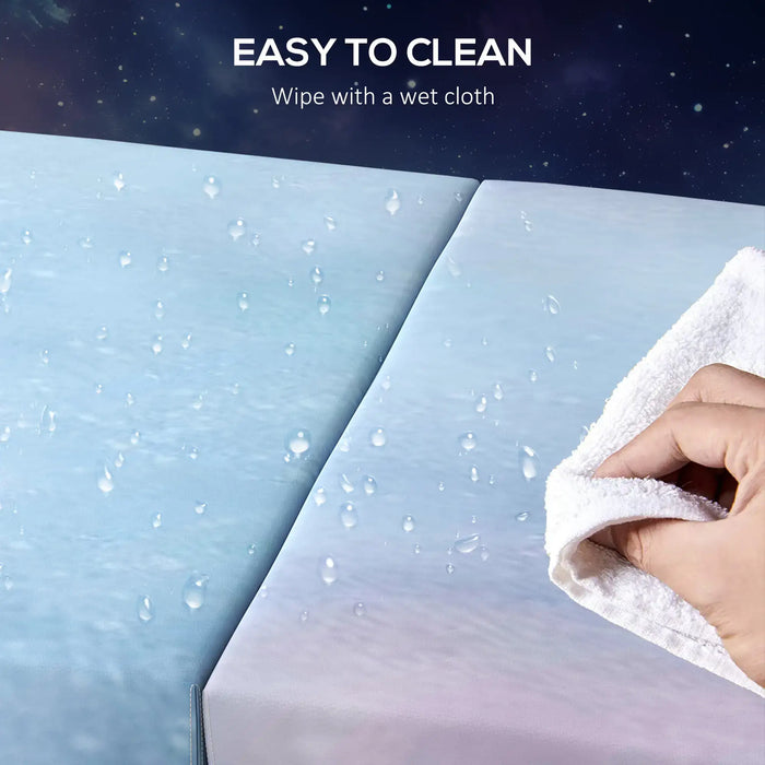 6FT Foldable Gymnastics Mat | Tri-Fold in Sky Blue - Little and Giant Explorers HOMCOM