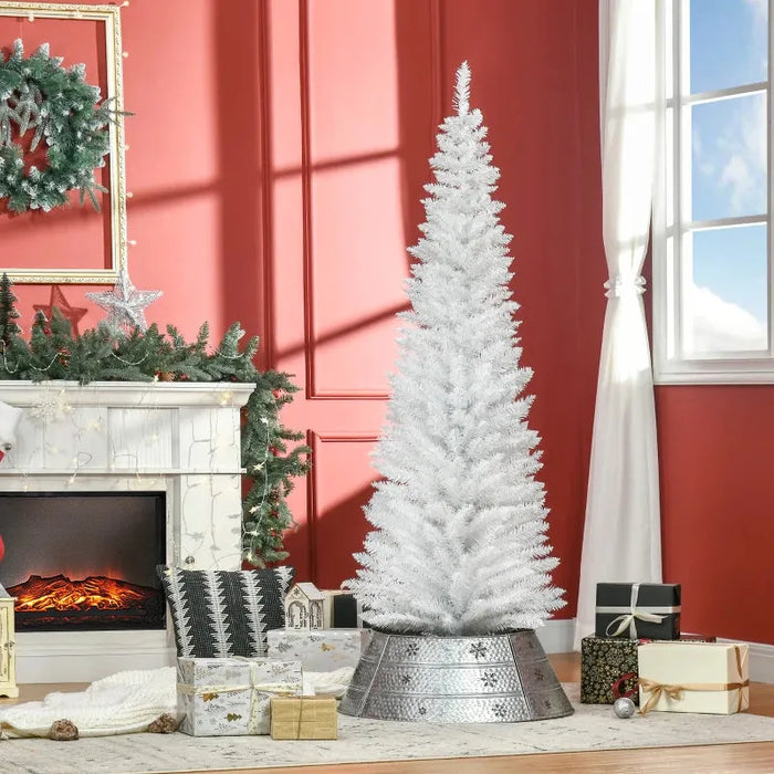 6FT White Pencil Slim Christmas Tree - Little and Giant Explorers HOMCOM