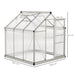 Greenhouse with dimensions labeled on a white background