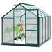 6 x 8FT Polycarbonate Greenhouse with Slide Door in Green - Little and Giant Explorers Outsunny