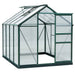6 x 8FT Polycarbonate Greenhouse with Slide Door in Green - Little and Giant Explorers Outsunny