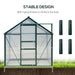 6 x 8FT Polycarbonate Greenhouse with Slide Door in Green - Little and Giant Explorers Outsunny