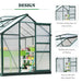 6 x 8FT Polycarbonate Greenhouse with Slide Door in Green - Little and Giant Explorers Outsunny