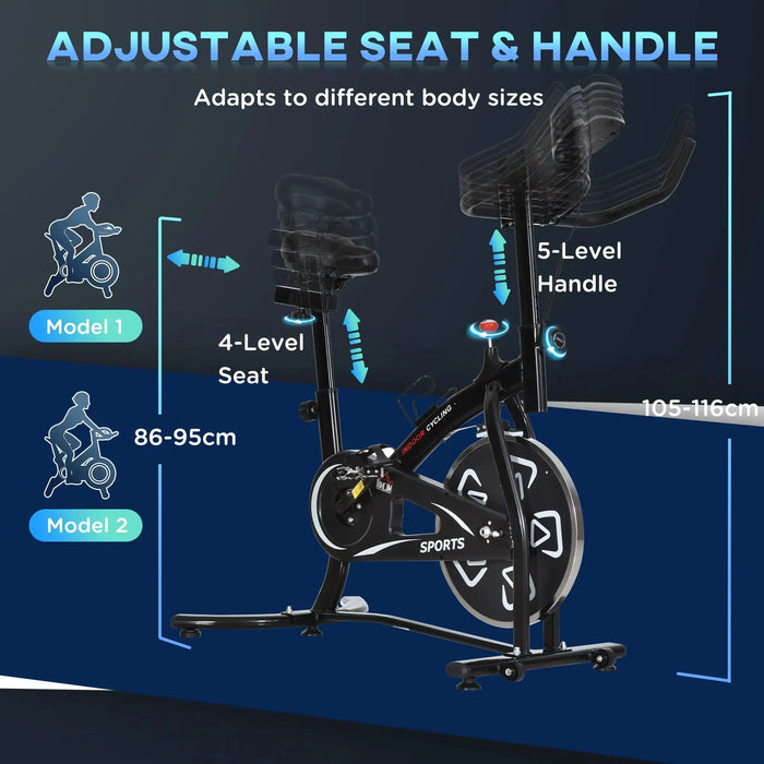 6kg Flywheel Fitness Cardio Workout Bike Trainer - Little and Giant Explorers SPORTNOW