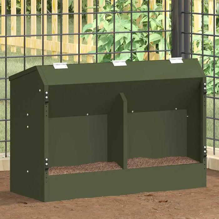 6kg Metal Rabbit Feeder – Olive Green | Cold-Rolled Steel with Clips and Drainage Holes VIDAXL - Little and Giant Explorers