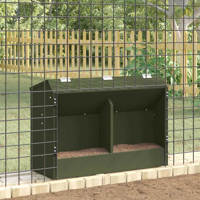 6kg Metal Rabbit Feeder – Olive Green | Cold-Rolled Steel with Clips and Drainage Holes VIDAXL - Little and Giant Explorers