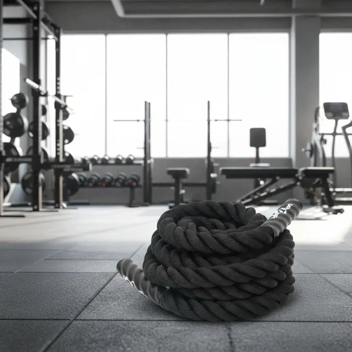 6m Battle Rope – Black | 38mm Diameter - Heavy-Duty Strength and Endurance Training Rope VIDAXL - Little and Giant Explorers vidaXL