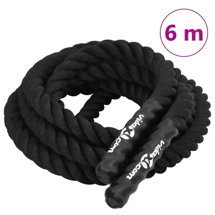 6m Battle Rope – Black | 38mm Diameter - Heavy-Duty Strength and Endurance Training Rope VIDAXL - Little and Giant Explorers vidaXL
