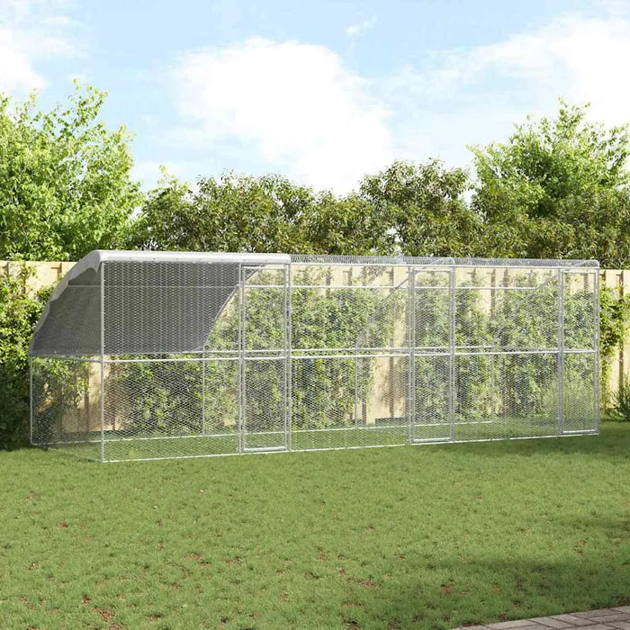 6m Rectangular Chicken Cage – Galvanised Steel | Weatherproof Outdoor Poultry Run VIDAXL - Little and Giant Explorers vidaXL