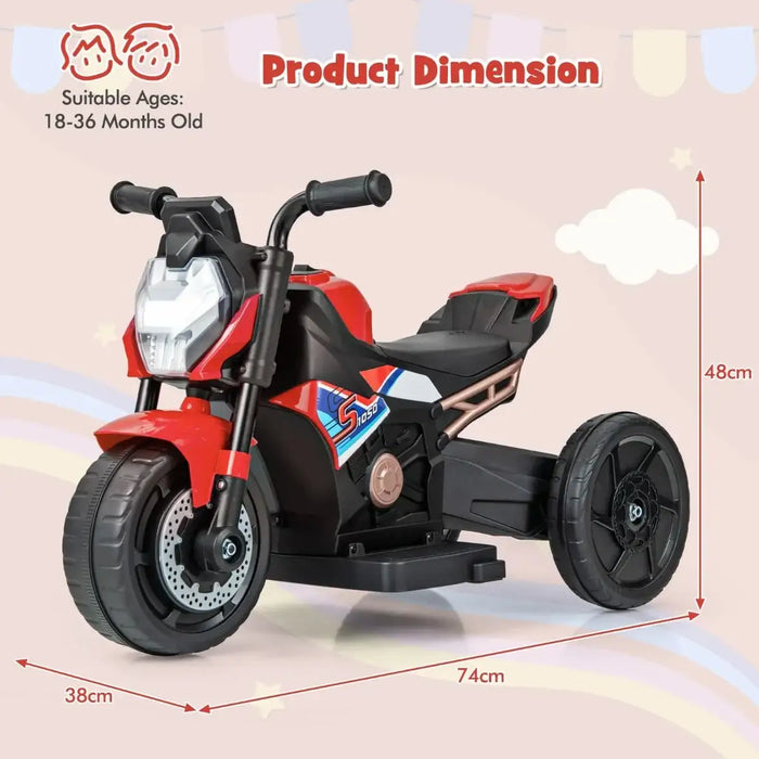 6V 2-in-1 Kids Electric Ride-On Motorbike – Red | Convertible 2/3-Wheel Design COSTWAY - Little and Giant Explorers Costway