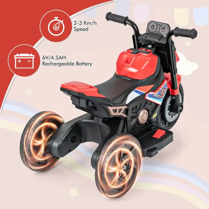 6V 2-in-1 Kids Electric Ride-On Motorbike – Red | Convertible 2/3-Wheel Design COSTWAY - Little and Giant Explorers Costway